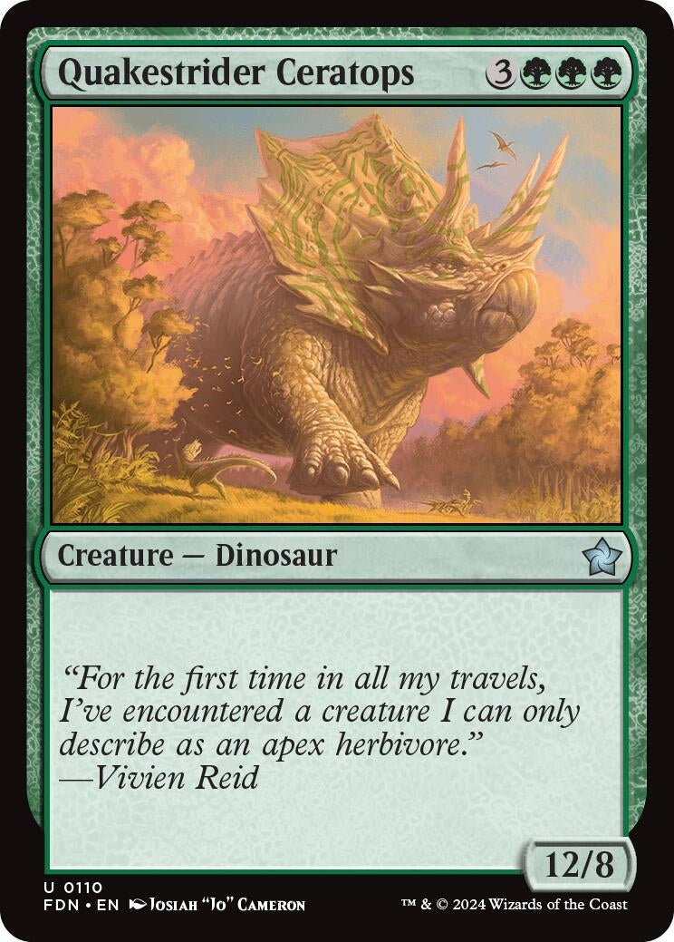 Image for Quakestrider Ceratops (Foundations) (110) - Magic: The Gathering