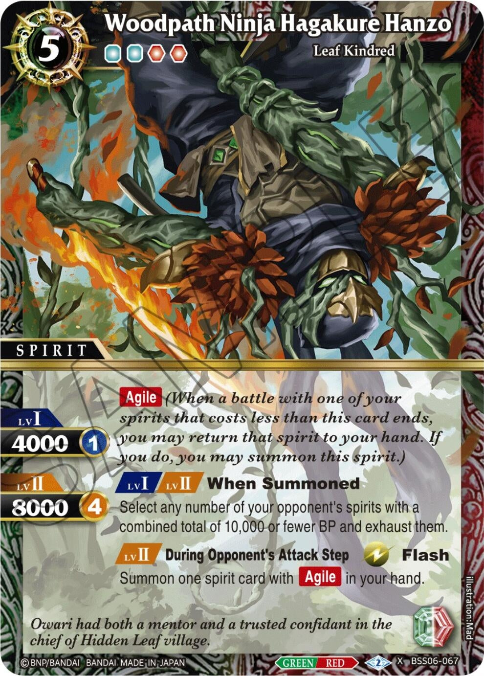 Image for Woodpath Ninja Hagakure Hanzo (Generational Link) (BSS06-067) - Battle Spirits Saga