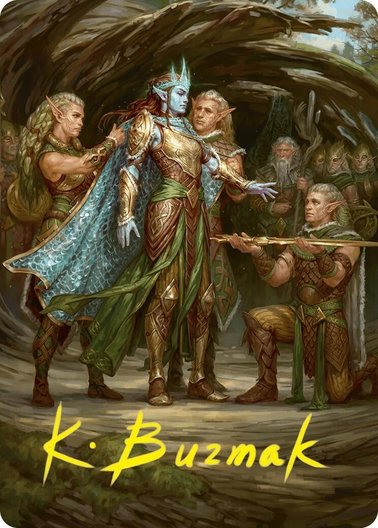 Image for Lathril, Blade of the Elves Art Card (48/54) (Gold-Stamped Signature) (Art Series: Foundations) (48) - Magic: The Gathering