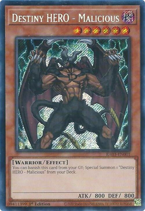 Image for Destiny HERO - Malicious (Secret Rare) (Quarter Century Bonanza) (RA03-EN001) - YuGiOh