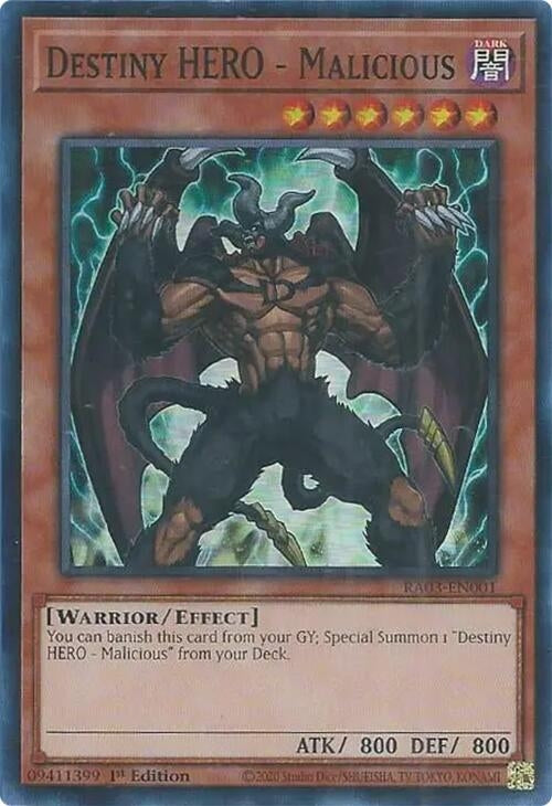 Image for Destiny HERO - Malicious (Quarter Century Bonanza) (RA03-EN001) - YuGiOh