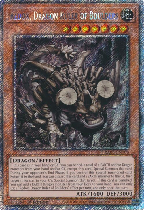 Image for Redox, Dragon Ruler of Boulders (Platinum Secret Rare) (Quarter Century Bonanza) (RA03-EN008) - YuGiOh