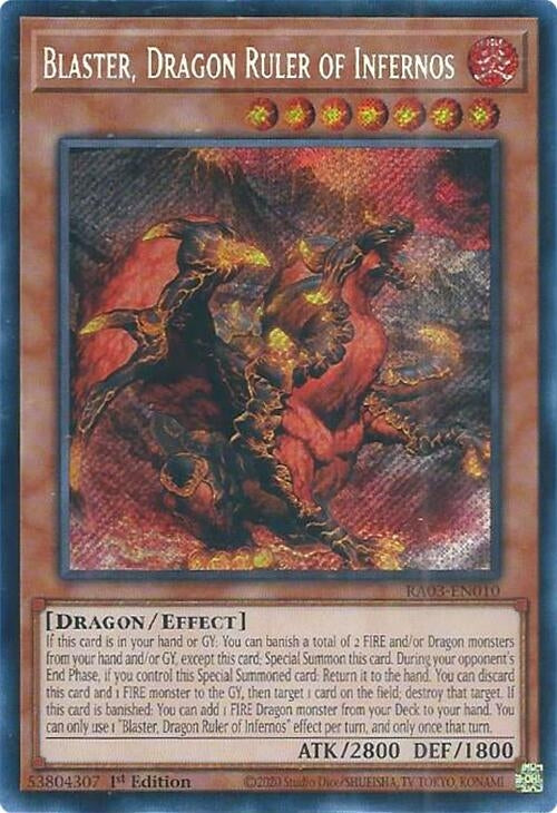 Image for Blaster, Dragon Ruler of Infernos (Secret Rare) (Quarter Century Bonanza) (RA03-EN010) - YuGiOh