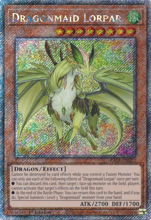 Image for Dragonmaid Lorpar (Platinum Secret Rare) (Quarter Century Bonanza) (RA03-EN022) - YuGiOh