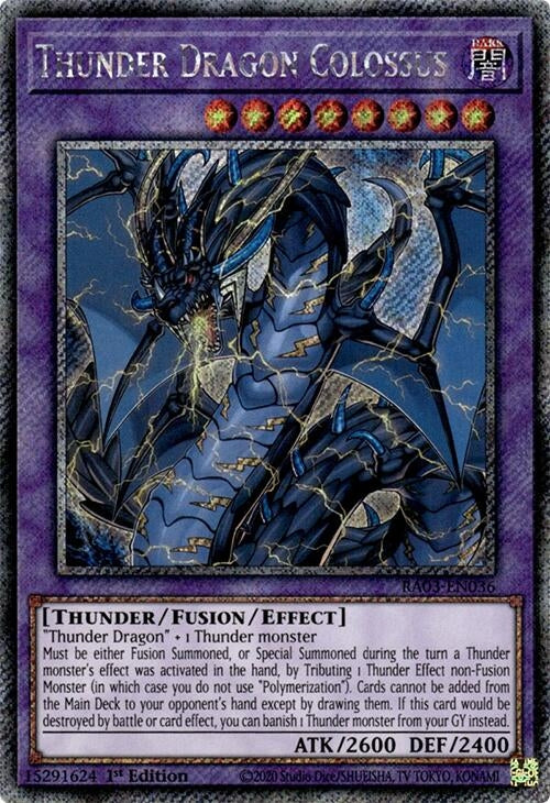 Image for Thunder Dragon Colossus (Platinum Secret Rare) (Quarter Century Bonanza) (RA03-EN036) - YuGiOh
