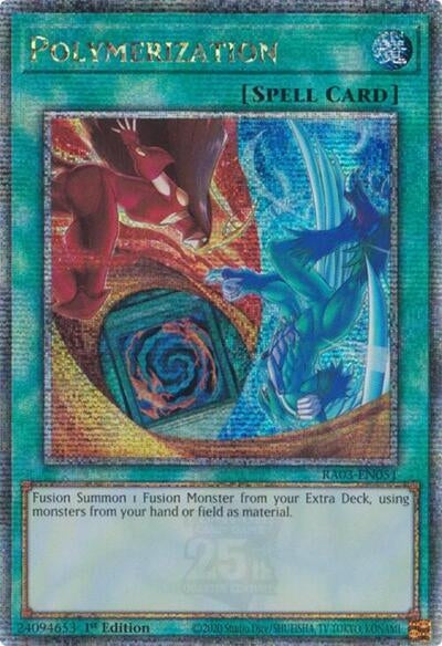 Image for Polymerization (B) (HERO Art) (Quarter Century Secret Rare) (Quarter Century Bonanza) (RA03-EN051) - YuGiOh