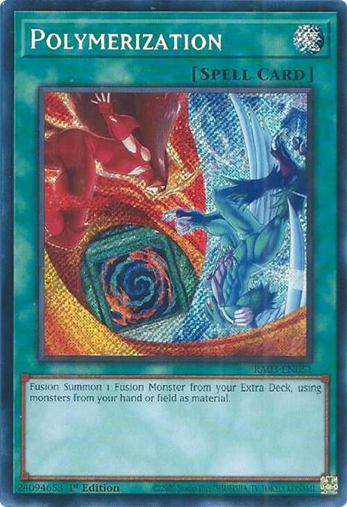 Image for Polymerization (B) (HERO Art) (Secret Rare) (Quarter Century Bonanza) (RA03-EN051) - YuGiOh