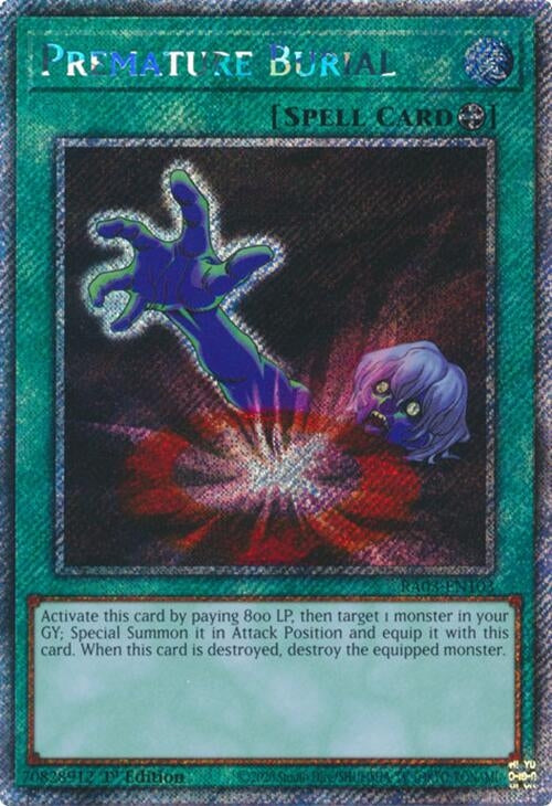 Image for Premature Burial (Platinum Secret Rare) (Quarter Century Bonanza) (RA03-EN103) - YuGiOh