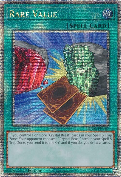 Image for Rare Value (Quarter Century Secret Rare) (Quarter Century Bonanza) (RA03-EN182) - YuGiOh
