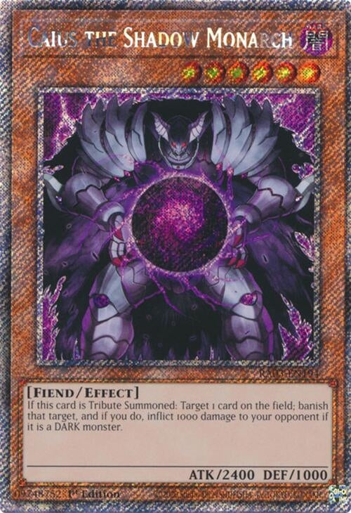 Image for Caius the Shadow Monarch (Platinum Secret Rare) (Quarter Century Bonanza) (RA03-EN194) - YuGiOh