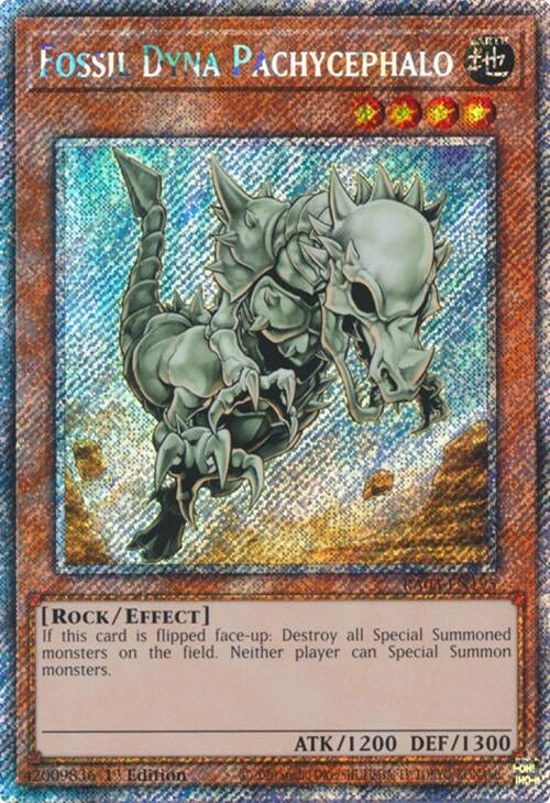 Image for Fossil Dyna Pachycephalo (Platinum Secret Rare) (Quarter Century Bonanza) (RA03-EN195) - YuGiOh