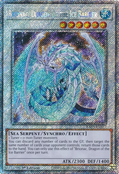 Image for Brionac, Dragon of the Ice Barrier (Platinum Secret Rare) (Quarter Century Bonanza) (RA03-EN227) - YuGiOh