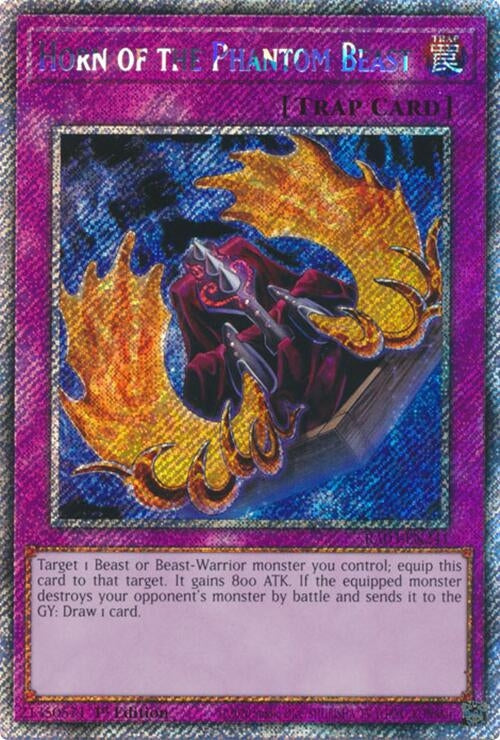 Image for Horn of the Phantom Beast (Platinum Secret Rare) (Quarter Century Bonanza) (RA03-EN241) - YuGiOh
