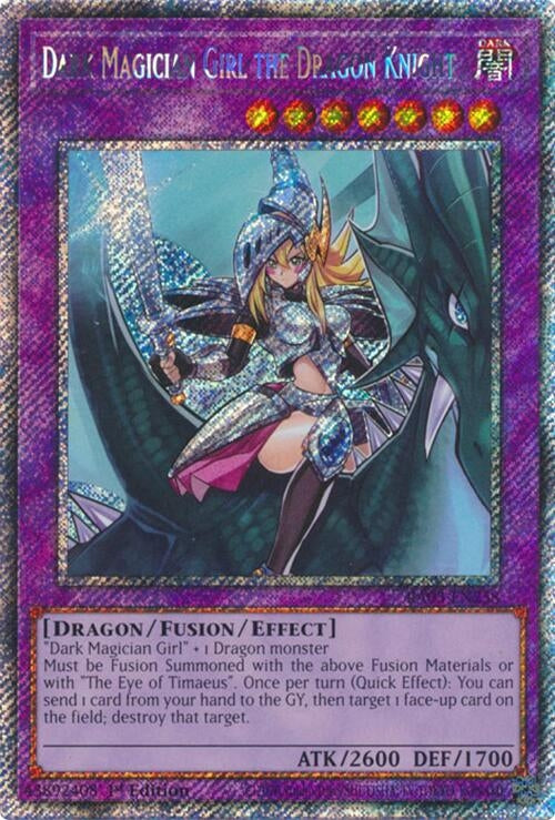 Image for Dark Magician Girl the Dragon Knight (Platinum Secret Rare) (Quarter Century Bonanza) (RA03-EN258) - YuGiOh