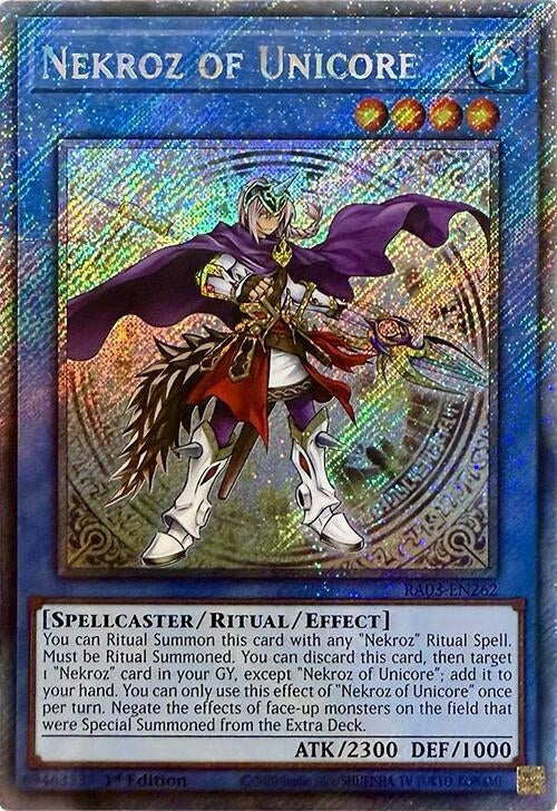 Image for Nekroz of Unicore (Platinum Secret Rare) (Quarter Century Bonanza) (RA03-EN262) - YuGiOh