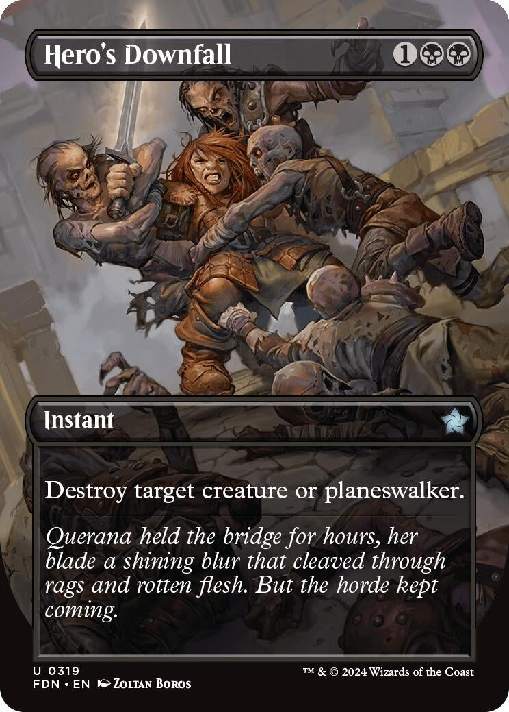 Image for Hero's Downfall (Borderless) (Foundations) (319) - Magic: The Gathering