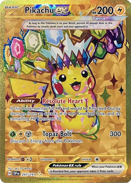 Image for Pikachu ex (SV08: Surging Sparks) (247/191) - Pokemon