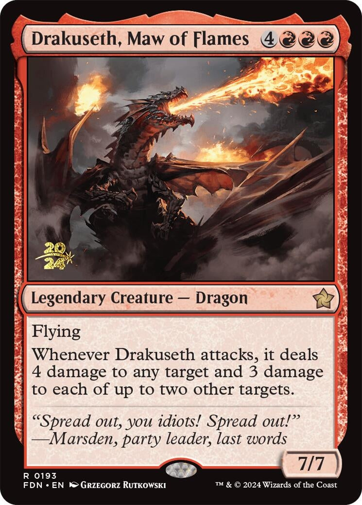 Image for Drakuseth, Maw of Flames (FDN) (Prerelease Cards) (193) - Magic: The Gathering