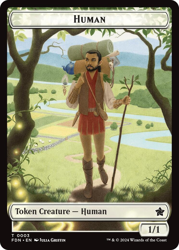 Image for Human // Knight Double-Sided Token (Foundations) (3 // 4) - Magic: The Gathering