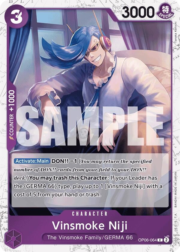 Image for Vinsmoke Niji (OP06-064) (Jolly Roger Foil) (Premium Booster -The Best-) (OP06-064) - One Piece Card Game