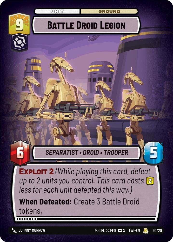 Image for Battle Droid Legion (Twilight of the Republic: Weekly Play Promos) (20/20) - Star Wars: Unlimited