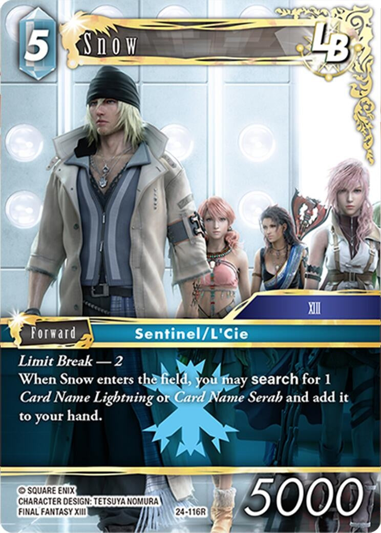 Image for Snow (Hidden Legends) (24-116R) - Final Fantasy TCG