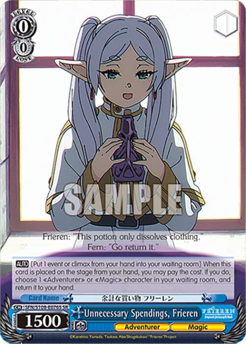 Image for Unnecessary Spendings, Frieren (SR) (Frieren: Beyond Journey’s End) (SFN/S108-E076S SR) - Weiss Schwarz