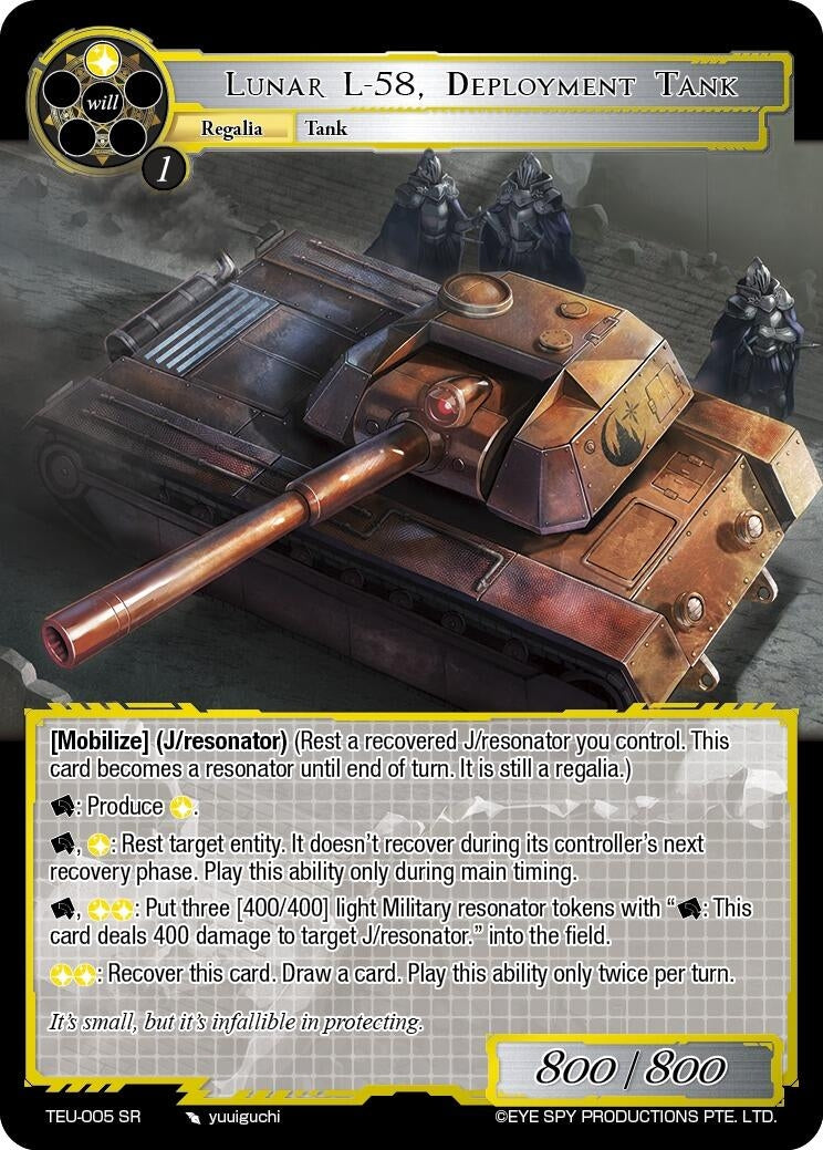 Image for Lunar L-58, Deployment Tank (Timeless Eclipse of the Underworld) (TEU-005 SR) - Force of Will