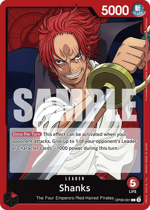 Image for Shanks (001) (Emperors in the New World) (OP09-001) - One Piece Card Game