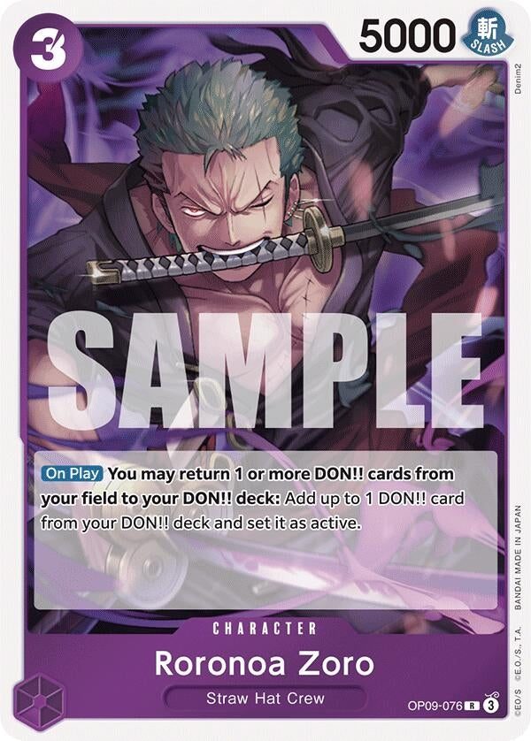 Image for Roronoa Zoro (076) (Emperors in the New World) (OP09-076) - One Piece Card Game