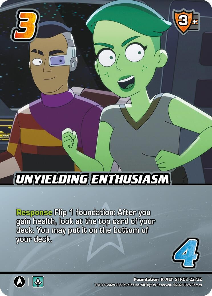 Image for Unyielding Enthusiasm (Alternate Art) (Challenger Series: Star Trek: Lower Decks) (STK03 22/22) - UniVersus