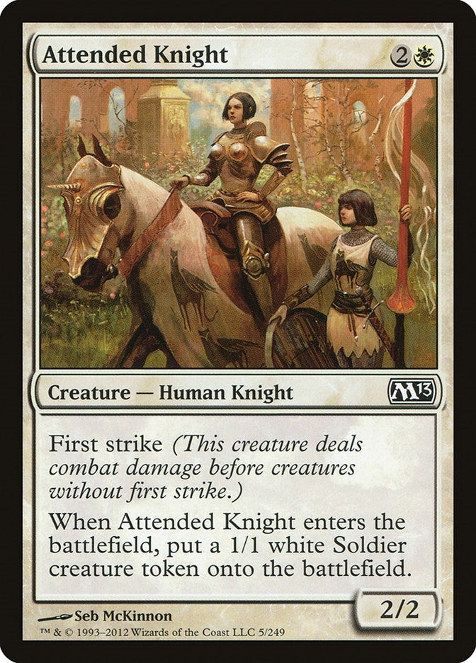 Image for Attended Knight (Magic 2013 (M13)) (5) - Magic: The Gathering