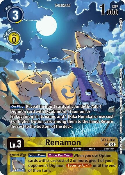 Image for Renamon (Legend Pack 2024 Box Topper) (BT17-031 C)