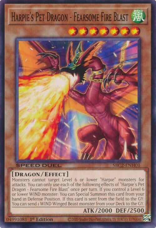 Image for Harpie's Pet Dragon - Fearsome Fire Blast (Speed Duel: Battle City Finals) (SBC2-ENH01) - YuGiOh