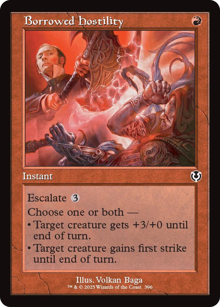 Image for Borrowed Hostility (Retro Frame) (Innistrad Remastered) (396) - Magic: The Gathering