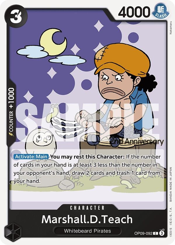 Image for Marshall.D.Teach (092) (Emperors in the New World: 2nd Anniversary Tournament Cards) (OP09-092) - One Piece Card Game