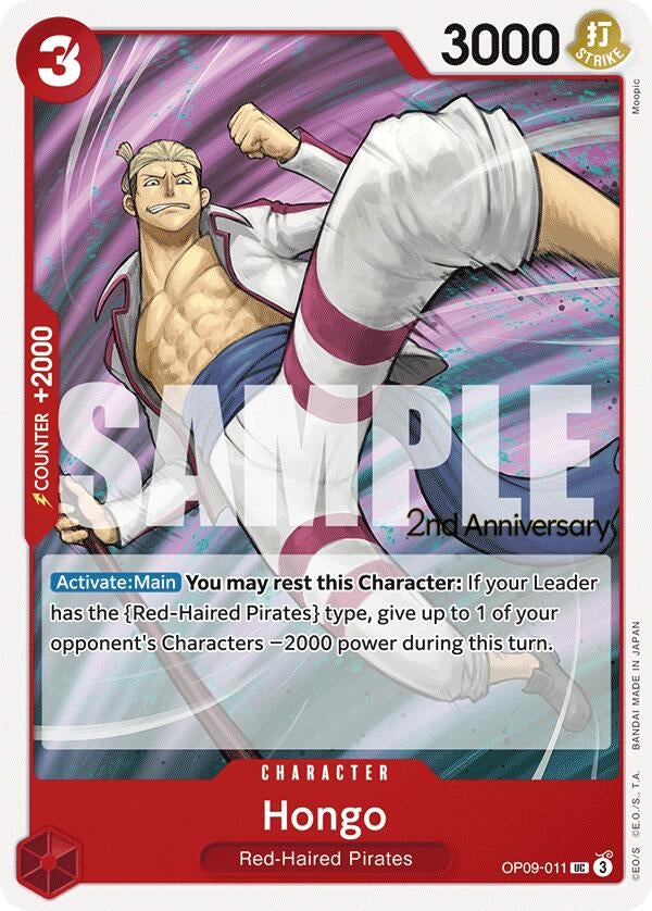Image for Hongo (Emperors in the New World: 2nd Anniversary Tournament Cards) (OP09-011) - One Piece Card Game