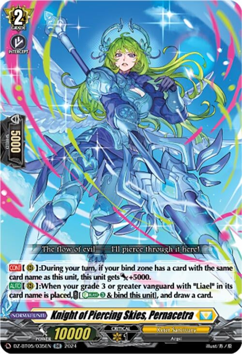 Image for Knight of Piercing Skies, Pernacetra (DZ-BT05: Omniscient Awakening) (DZ-BT05/035EN) - Cardfight Vanguard