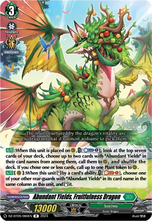 Image for Abundant Yields, Fruitfulness Dragon (DZ-BT05: Omniscient Awakening) (DZ-BT05/060EN) - Cardfight Vanguard