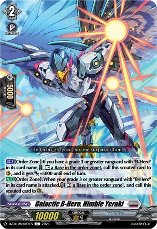 Image for Galactic B-Hero, Nimble Yeraki (DZ-BT05: Omniscient Awakening) (DZ-BT05/087EN) - Cardfight Vanguard