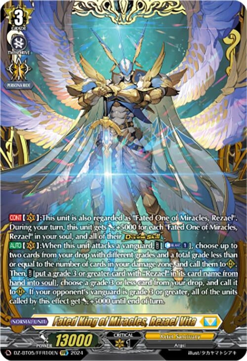 Image for Fated King of Miracles, Rezael Vita (FFR) (DZ-BT05: Omniscient Awakening) (DZ-BT05/FFR10EN) - Cardfight Vanguard