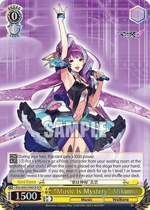 Image for "Music is Mystery" Mikumo (DCR) (MACROSS Delta Premium Booster) (MDE/SE45E04DCR DCR) - Weiss Schwarz