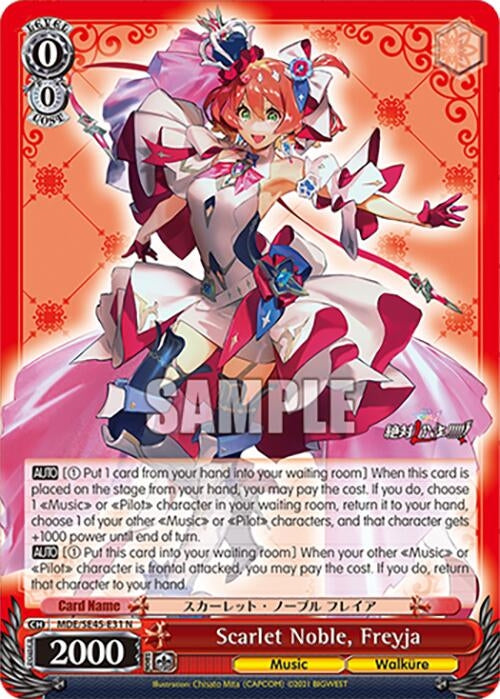 Image for Scarlet Noble, Freyja (MACROSS Delta Premium Booster) (MDE/SE45E31 N) - Weiss Schwarz