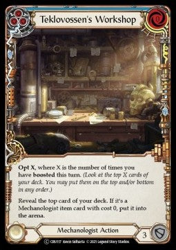 Teklovossen's Workshop (Blue) (Normal) - Crucible of War - Unlimited (Common) [CRU-U-CRU117]