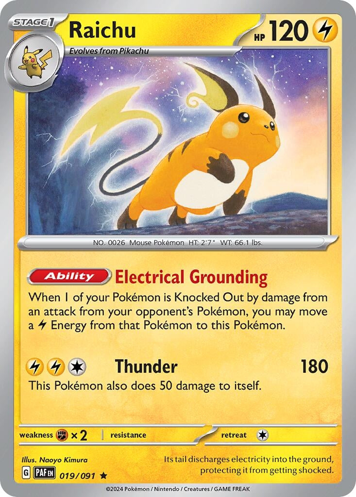 Image for Raichu - 019/091 (Paldean Fates) (Deck Exclusives) (019/091) - Pokemon