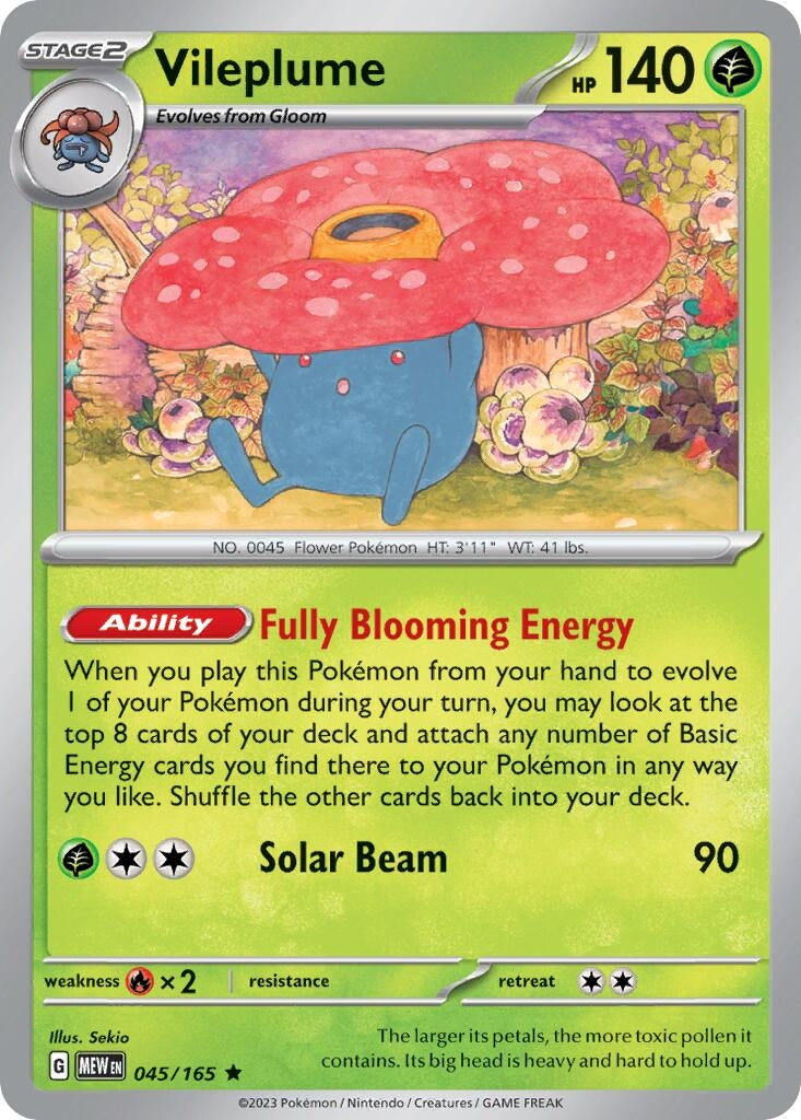 Image for Vileplume - 045/165 (Scarlet and Violet: 151) (Deck Exclusives) (045/165) - Pokemon