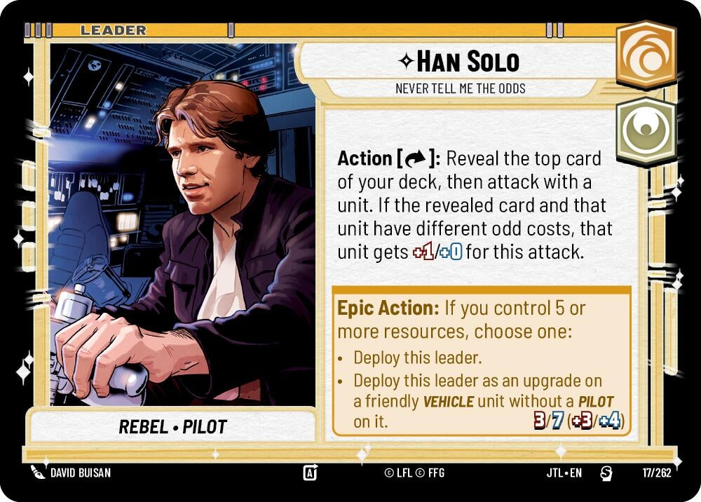 Image for Han Solo - Never Tell Me the Odds (Jump to Lightspeed) (017/262) - Star Wars: Unlimited
