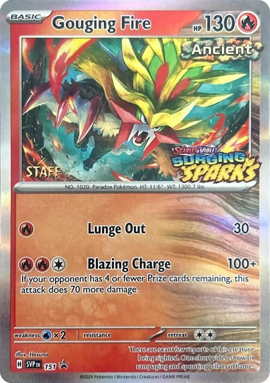 Image for Gouging Fire - 151 (Staff) (SV: Scarlet & Violet Promo Cards) (151) - Pokemon