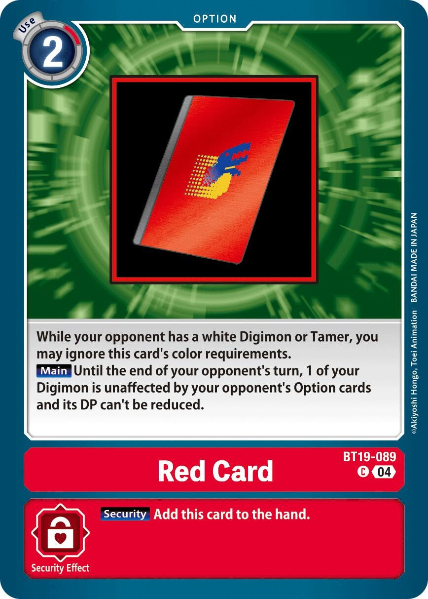Image for Red Card (BT19-20) (BT19-089 C) - Digimon Card Game