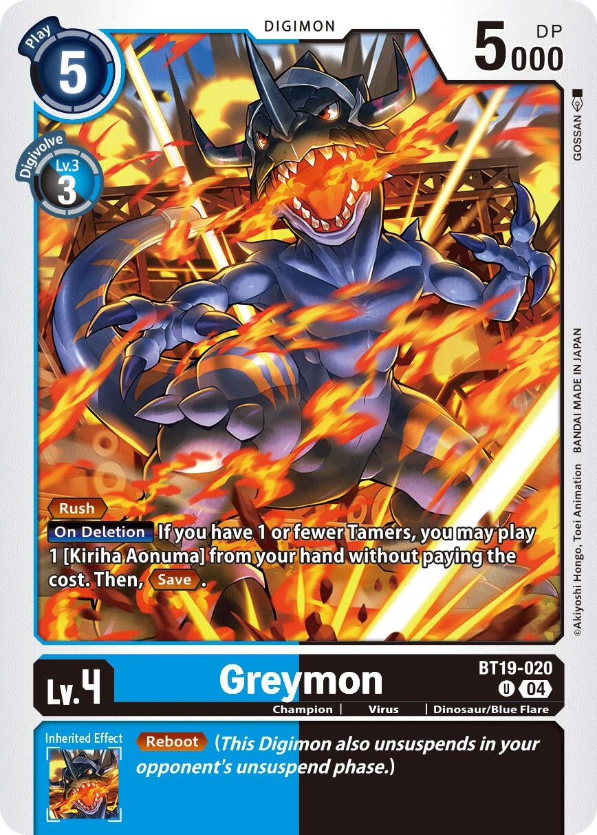 Image for Greymon (BT19-20) (BT19-020 U) - Digimon Card Game